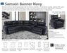 Parker House Samson Armless Chair in Banner Navy - Visions in Furniture (La Mirada, CA)