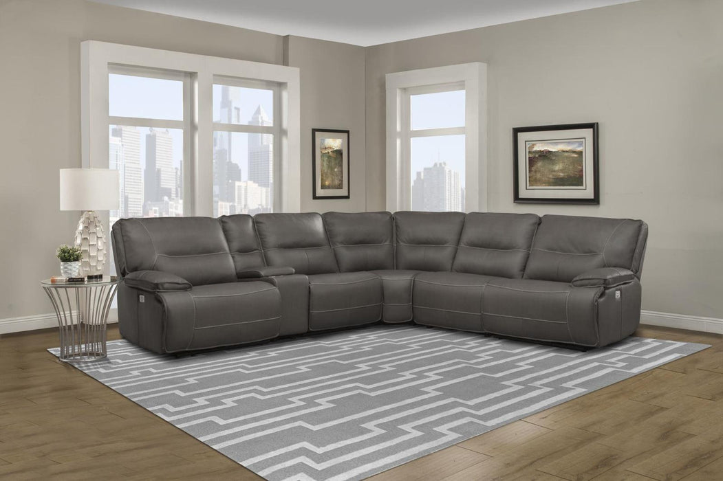 Parker House Spartacus Storage Console with USB Pop UP in Haze - Visions in Furniture (La Mirada, CA)
