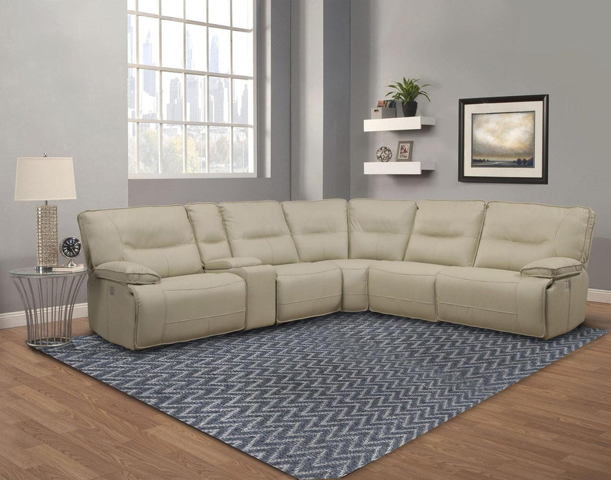 Parker House Spartacus Storage Console with USB Pop UP in Oyster - Visions in Furniture (La Mirada, CA)