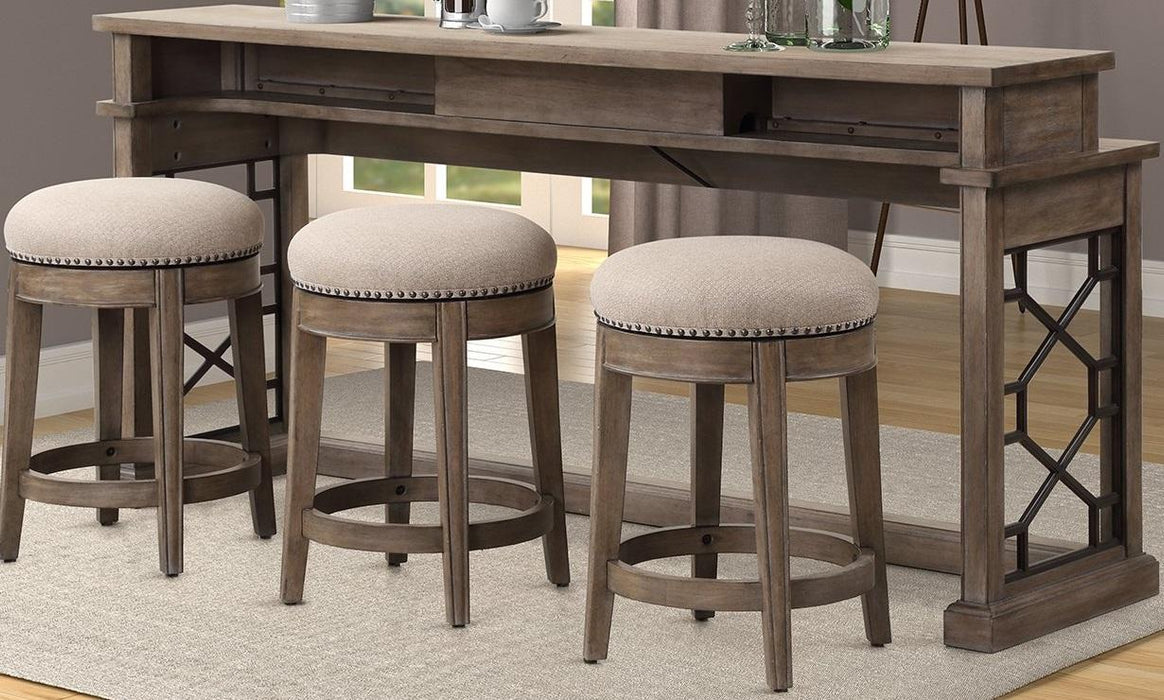Parker House Sundance Everywhere Console with 3 Stools in Sandstone - Visions in Furniture (La Mirada, CA)