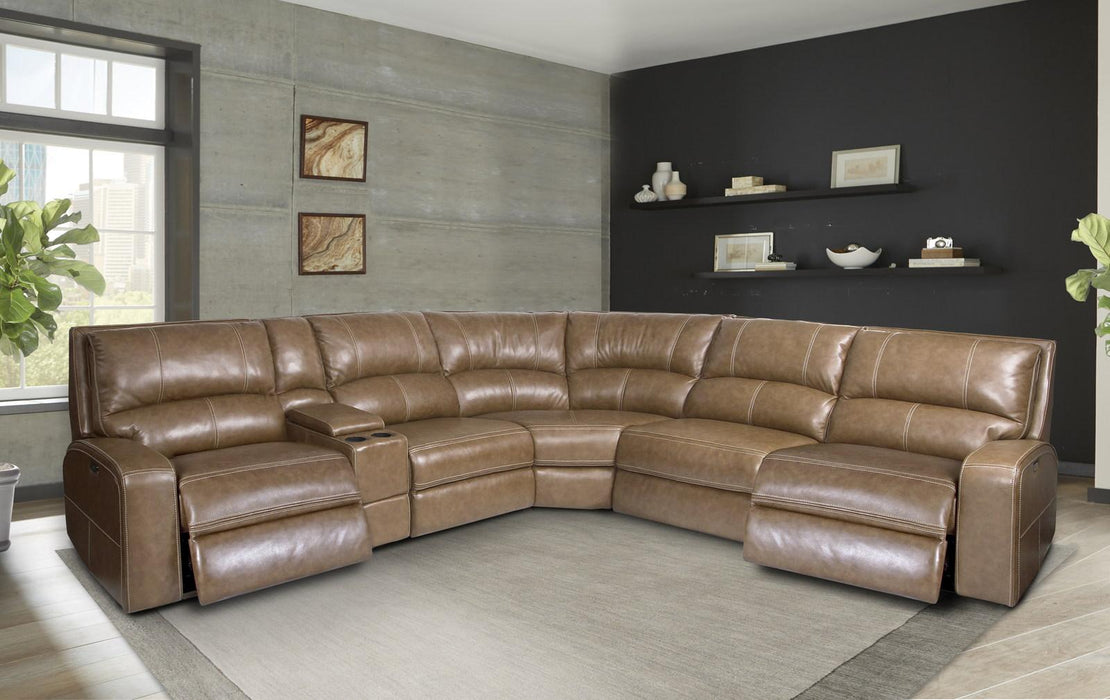 Parker House Swift Straight Console w/ USB in Bourbon - Visions in Furniture (La Mirada, CA)