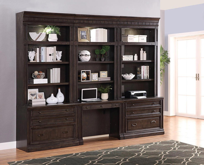 Parker House Washington Heights 6 Piece Library Wall Set in Washed Charcoal - Visions in Furniture (La Mirada, CA)