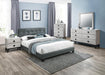 Chyuan Queen Bed/Grey Pu in Grey / Black - Visions in Furniture (La Mirada, CA)