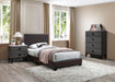 Chyuan Twin Bed-Brown Pu in Espresso/Espresso - Visions in Furniture (La Mirada, CA)