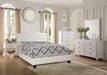 Chyuan Queen Bed/Pu-White in White / Espresso - Visions in Furniture (La Mirada, CA)