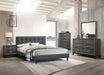 Chyuan Full Bed/Charcoal Fabric in Charcoal/Espresso - Visions in Furniture (La Mirada, CA)