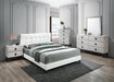 Chyuan Queen Bed/White Pu in White / Black - Visions in Furniture (La Mirada, CA)