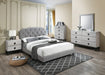 Chyuan Queen Bed/Light Grey Burplap in Light Grey / Black - Visions in Furniture (La Mirada, CA)