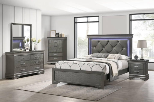 Liihfd Queen Bed in Gray / Dark Gray - Visions in Furniture (La Mirada, CA)