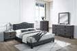Chyuan Queen Bed/Charcoal Burplap in Charcoal / Black - Visions in Furniture (La Mirada, CA)