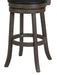 Manchester 29" Bar Stool W/Black Pu Cushions-Gray