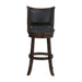 Bristol 29" Bar Stool W/Black Pu Cushions-Dk Brown