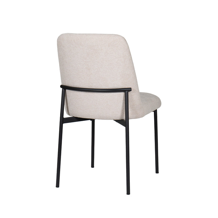 Erik Side Chair W/ Black Metal Frame -Beige (2 Per Carton)