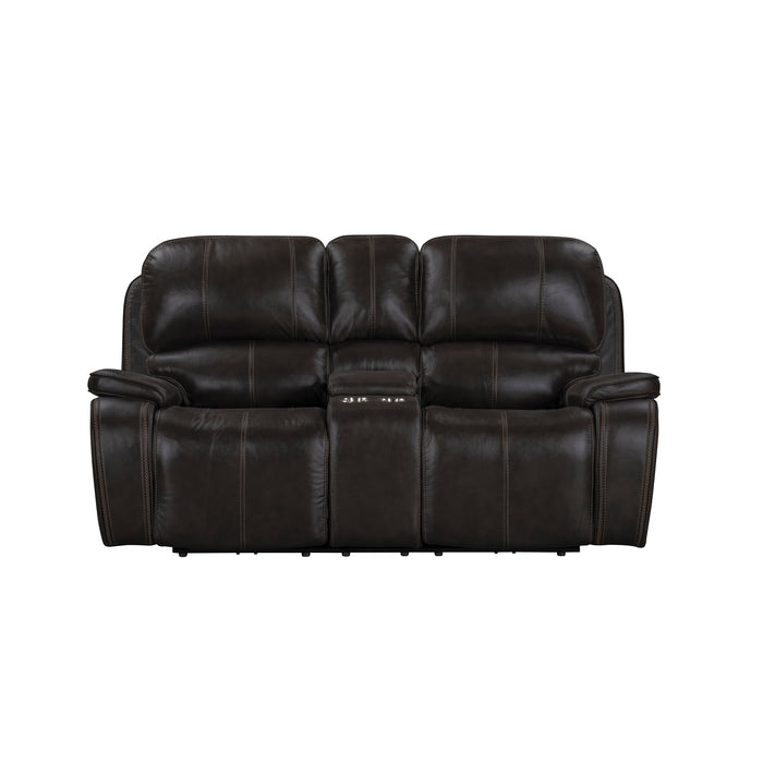 Brookings Console Loveseat W/ Dual Recliners-Charcoal