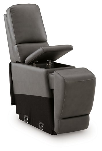 5Z - Pittson Power Reclining Sectional Loveseat with Console - Visions in Furniture (La Mirada, CA)