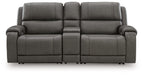 5Z - Pittson Power Reclining Sectional Loveseat with Console - Visions in Furniture (La Mirada, CA)