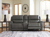 5Z - Pittson Power Reclining Sectional Loveseat with Console - Visions in Furniture (La Mirada, CA)