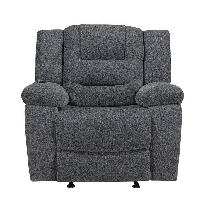 Redondo Glider Recliner W/Heat, Massage, Pwr Fr -Dk Gray