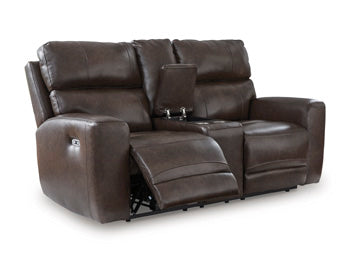 Crossplex Power Reclining Loveseat with Console - Visions in Furniture (La Mirada, CA)