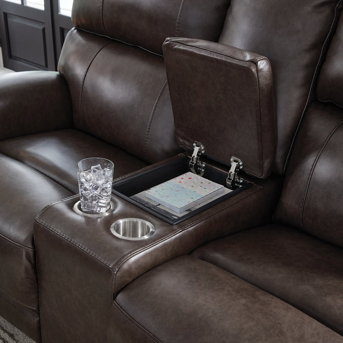 Crossplex Power Reclining Loveseat with Console - Visions in Furniture (La Mirada, CA)