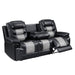 Nikko Sofa W/Dual Recliner-Black/Gray