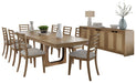 Parker House Escape - Dining 84 Inch Rectangular Extendable Table with Console and 8 Ladderback Chairs