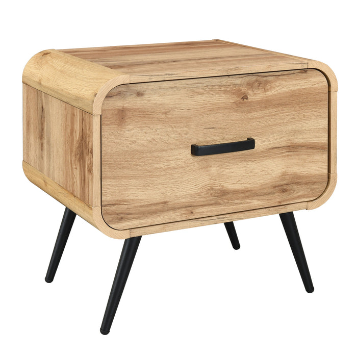 Rowan One Drawer End Table/Bedside Table-Natural