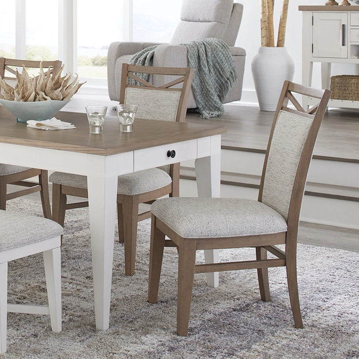 Parker House Americana Modern Dining Rectangular Extendable Dining Table with 6 Upholstered Dining Chairs