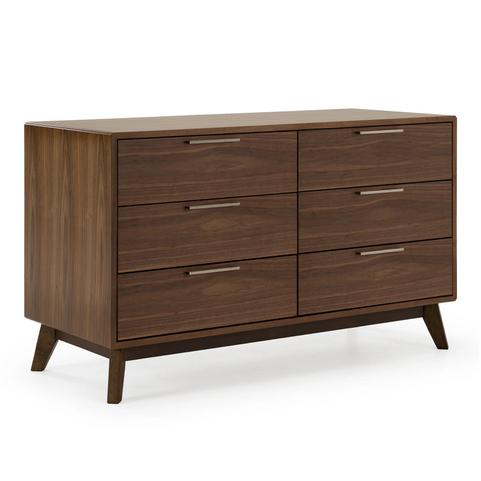 Addison +Soria - Mid-Century Modern Grey Fabric + Walnut 4-Piece Bedroom Set