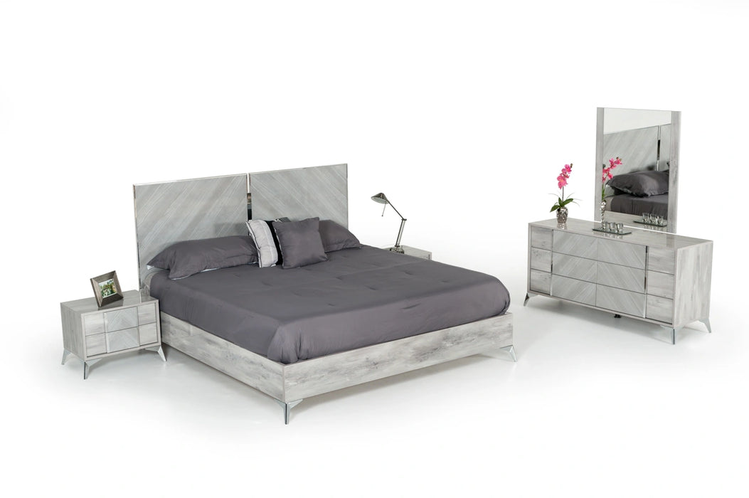 Alexa Italian Modern Grey 4-Piece Bedroom Set