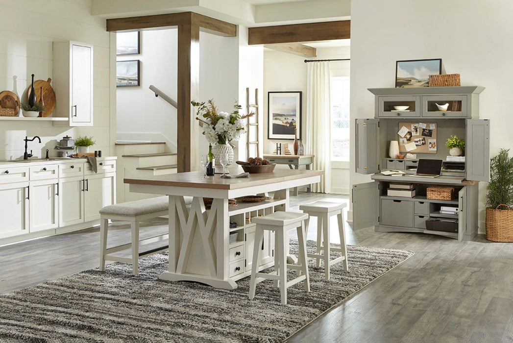 Parker House Americana Modern Dining 72 inch Island Counter Height Extendable Dining Table