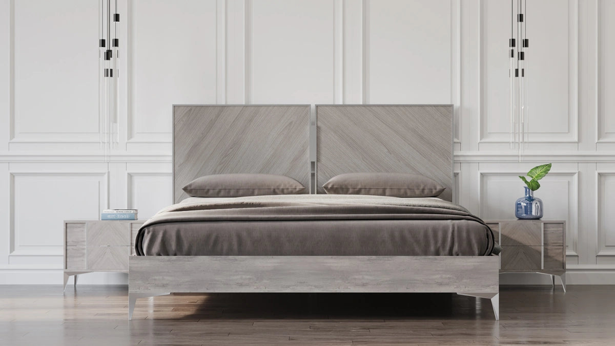 Alexa Italian Modern Grey 4-Piece Bedroom Set