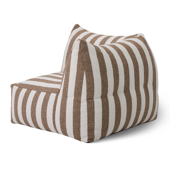 Lanuza - Outdoor Brown + White Stripe Fabric 8-Piece Modular Sectional Sofa Set