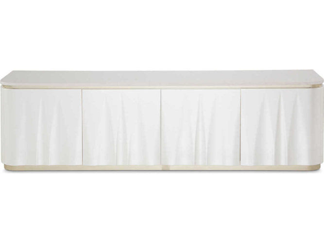 AICO Furniture London Place Media Cabinet in Creamy Pearl - Visions in Furniture (La Mirada, CA)