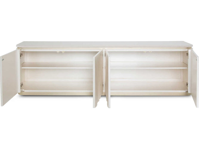 AICO Furniture London Place Media Cabinet in Creamy Pearl - Visions in Furniture (La Mirada, CA)