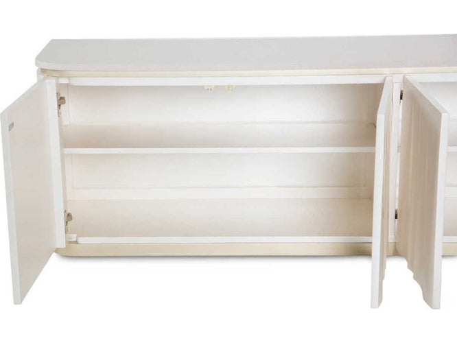 AICO Furniture London Place Media Cabinet in Creamy Pearl - Visions in Furniture (La Mirada, CA)