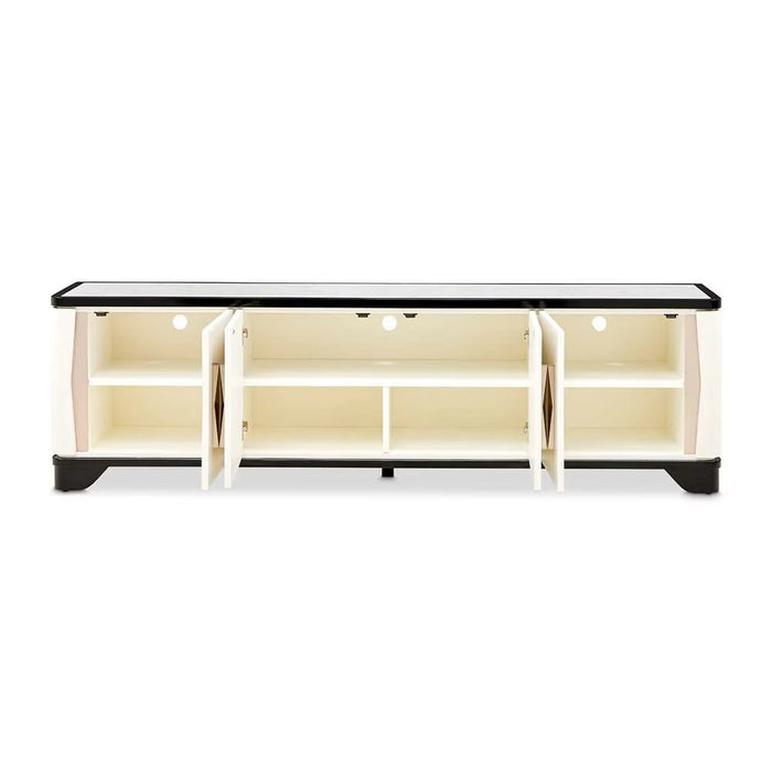 AICO Furniture Tuxedo Media Cabinet in Piano Keyboard - Visions in Furniture (La Mirada, CA)