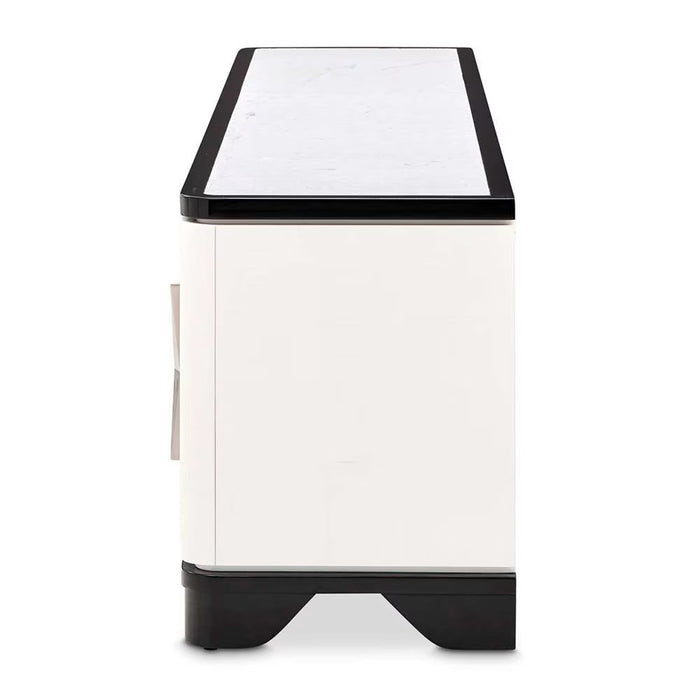 AICO Furniture Tuxedo Media Cabinet in Piano Keyboard - Visions in Furniture (La Mirada, CA)