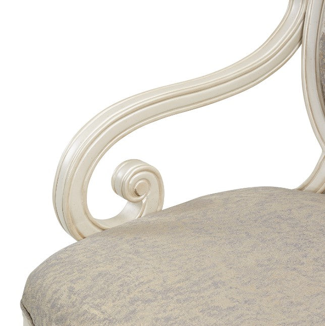 AICO Lavelle Oval Back Wood Chair Mystic in Classic Pearl - Visions in Furniture (La Mirada, CA)