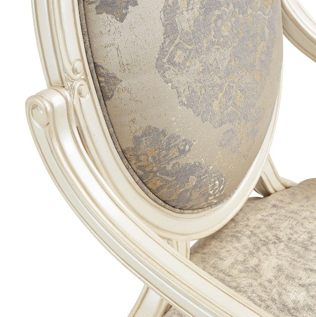 AICO Lavelle Oval Back Wood Chair Mystic in Classic Pearl - Visions in Furniture (La Mirada, CA)