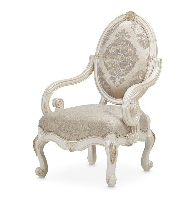 AICO Lavelle Oval Back Wood Chair Mystic in Classic Pearl - Visions in Furniture (La Mirada, CA)