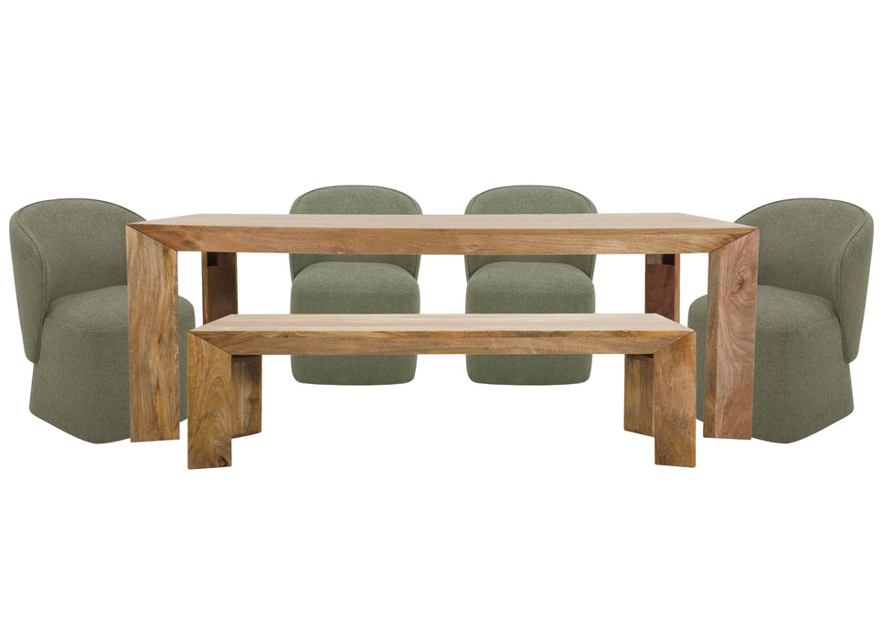 Parker House Crossings - Downtown Dining 86 Inch Rectangular Dining Table With 4 Upholstered Chairs