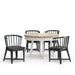 Parker House Americana Modern Dining 48-66 inch Round Dining Table and 4 Black Barrel Chairs