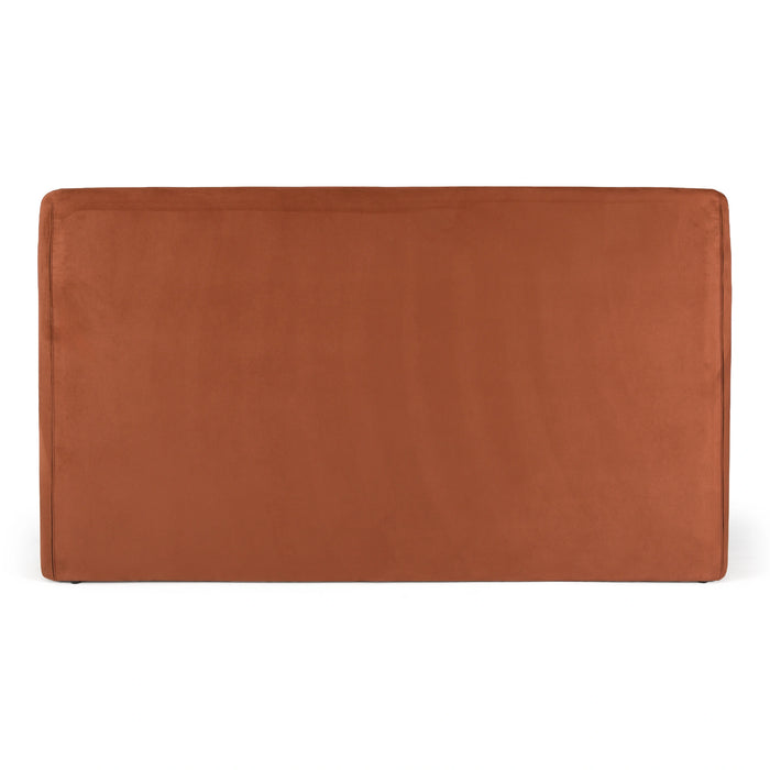 Roma - Modern Burnt Orange Microfiber Upholstered Bed