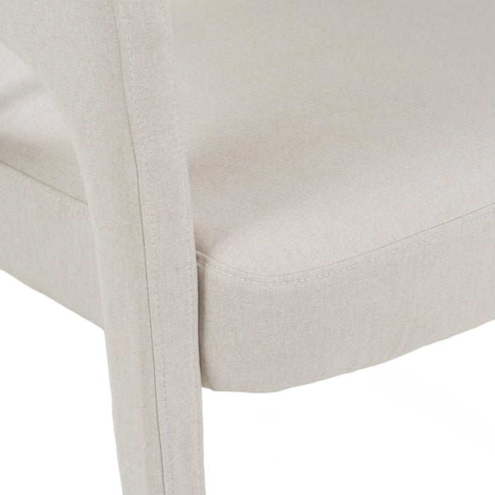 Elson - Modern Off-White Fabric + Antique Brass Dining Chair