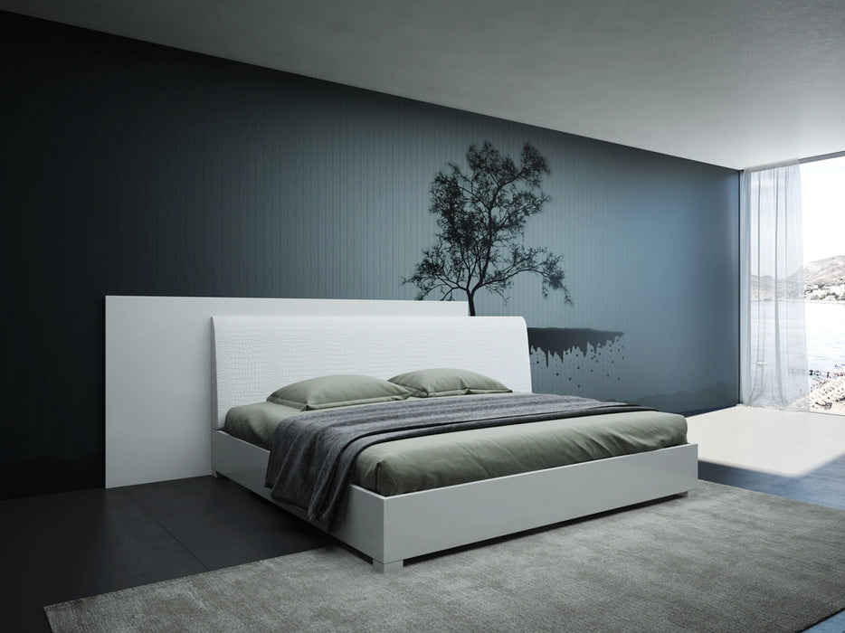 Monza Italian Modern White Bed