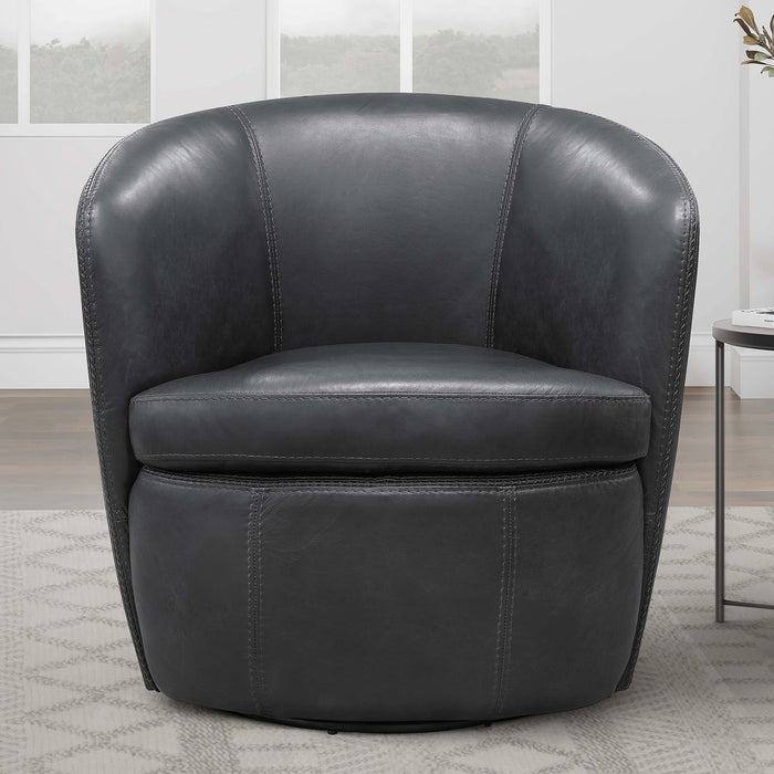 Parker Living Barolo 100% Italian Leather Swivel Club Chair Two Pack