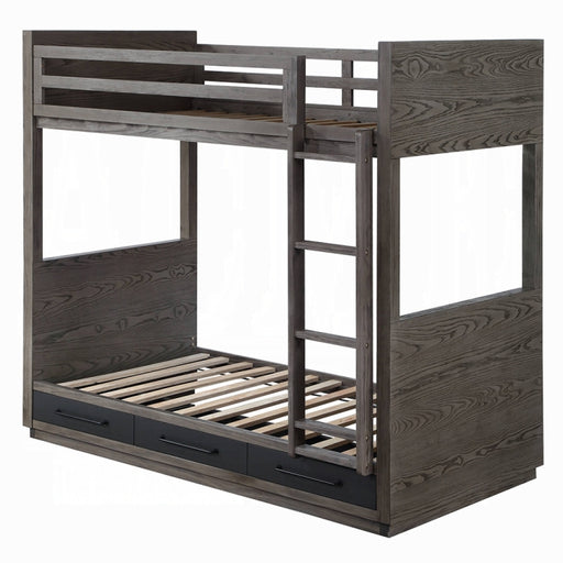 Estevon Twin-Twin Bunk Bed With Storage - Visions in Furniture (La Mirada, CA)