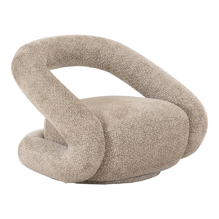 Tony - Modern Beige Fabric Swivel Accent Chair