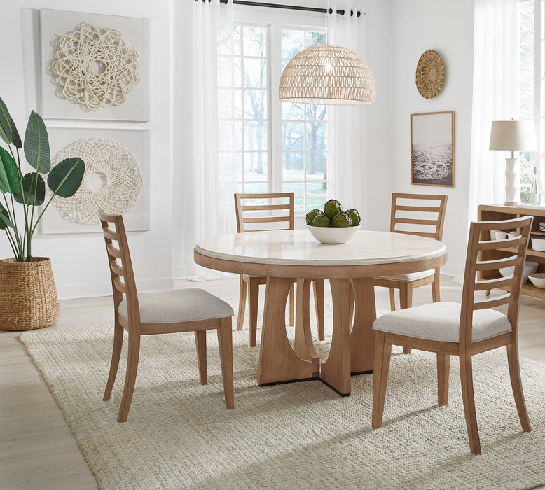 Parker House Escape - Dining 54 In. Round Table with 4 Ladderback Chairs